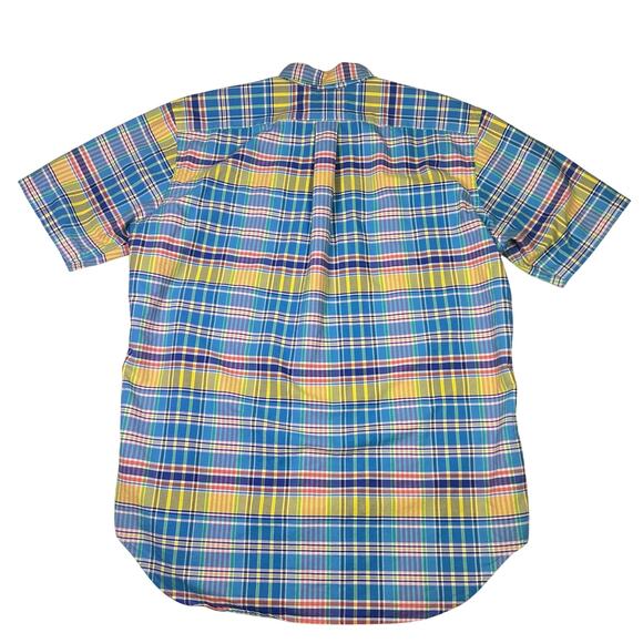 Ralph Lauren Plaid Button Down Shirt Men's L Old Money Preppy Flesh Pony Y2K - Picture 2 of 8